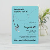 Twee minder vissen in het Zee Bridal Shower Invita Kaart (Staand voorkant)