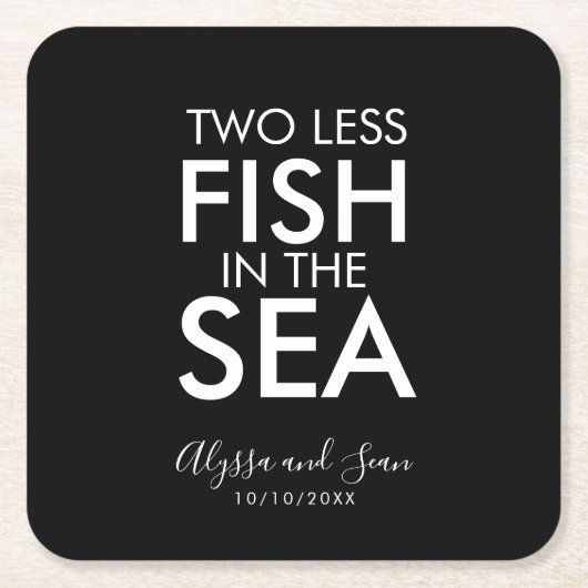 Twee minder vissen in het Zee bruiloft Kartonnen Onderzetters (Voorkant)