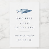Twee minder vissen in het Zee bruiloft Wijn Etiket (Enkel label)