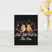 Twee minder vissen in het Zee bruiloft woordspelin Kaart (Gele Bloem)