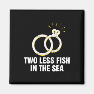 Twee minder vissen in het Zee bruiloft woordspelin Magneet