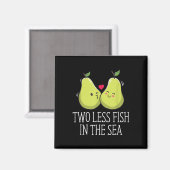 Twee minder vissen in het Zee bruiloft woordspelin Magneet (Voorkant / Achterkant)