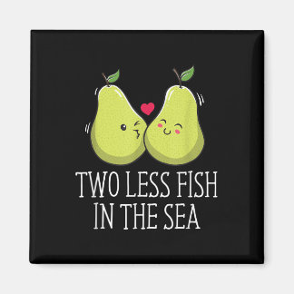 Twee minder vissen in het Zee bruiloft woordspelin Magneet