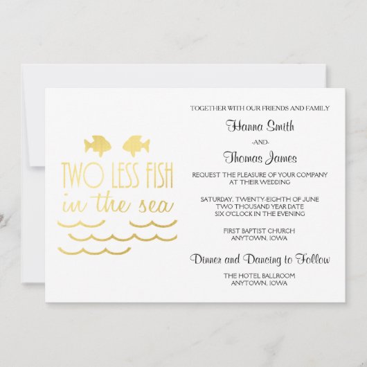 Twee minder vissen in het Zee huwelijk Kaart (Voorkant)