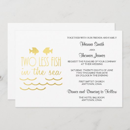 Twee minder vissen in het Zee huwelijk Kaart (Voorkant / Achterkant)