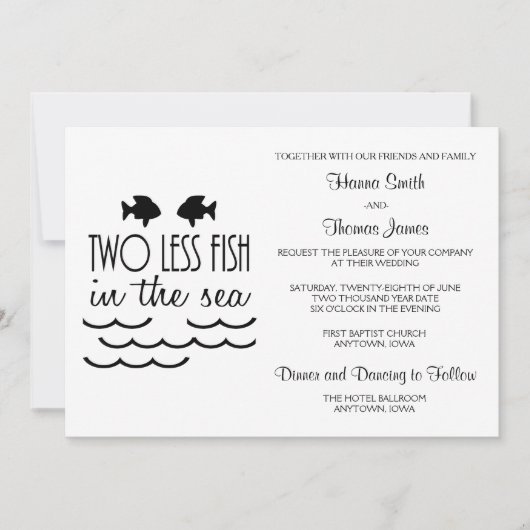 Twee minder vissen in het Zee huwelijk Kaart (Voorkant)