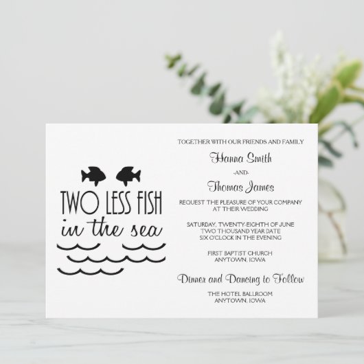 Twee minder vissen in het Zee huwelijk Kaart (Staand voorkant)