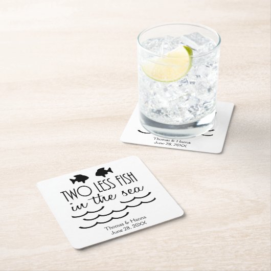 Twee minder vissen in het Zee huwelijk Kartonnen Onderzetters (Insitu)