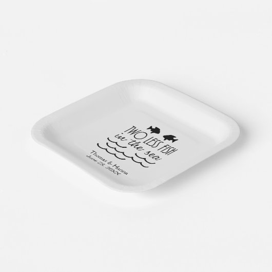 Twee minder vissen in het Zee huwelijk Papieren Bordje (Gebogen)