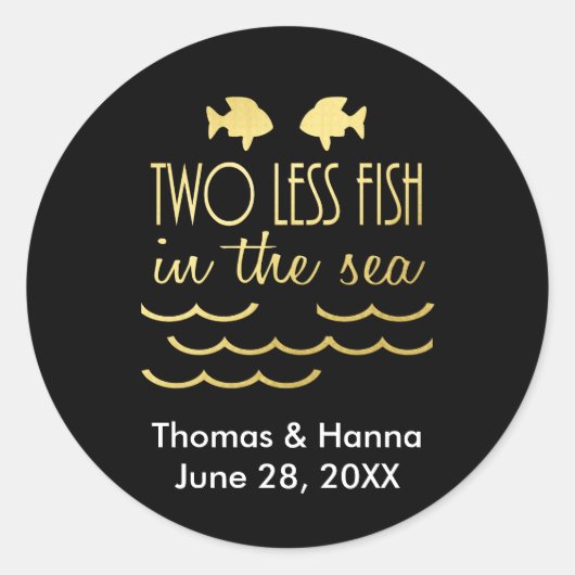 Twee minder vissen in het Zee huwelijk Ronde Sticker (Voorkant)