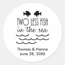 Twee minder vissen in het Zee huwelijk Ronde Sticker
