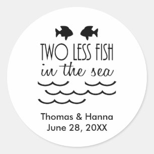Twee minder vissen in het Zee huwelijk Ronde Sticker