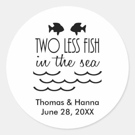 Twee minder vissen in het Zee huwelijk Ronde Sticker (Voorkant)