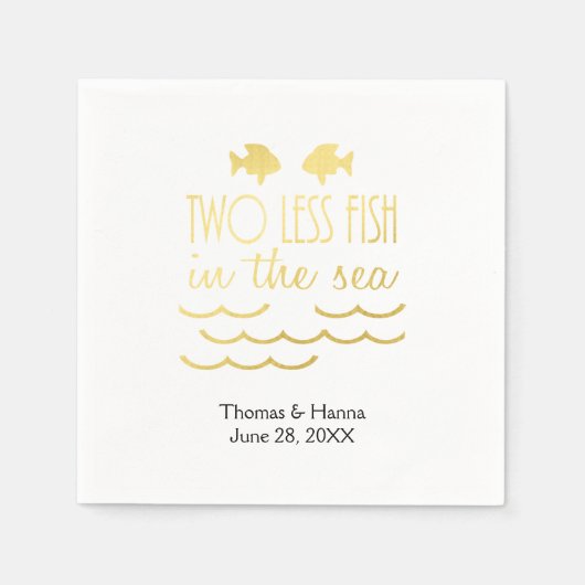 Twee minder vissen in het Zee huwelijk Servetten (Voorkant)