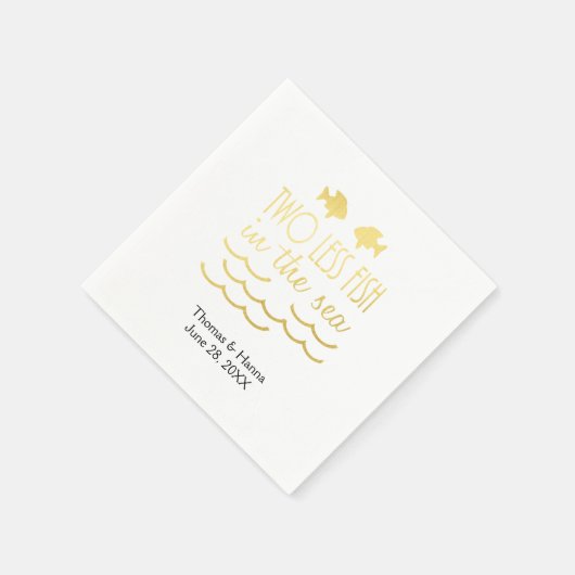 Twee minder vissen in het Zee huwelijk Servetten (Hoek)