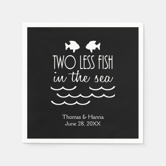 Twee minder vissen in het Zee huwelijk Servetten (Voorkant)