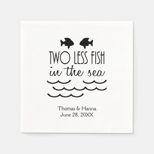 Twee minder vissen in het Zee huwelijk Servetten (Voorkant)