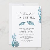 Twee minder vissen in het Zee Monogram Engagement Kaart (Voorkant)