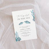 Twee minder vissen in het Zee Monogram Engagement Kaart