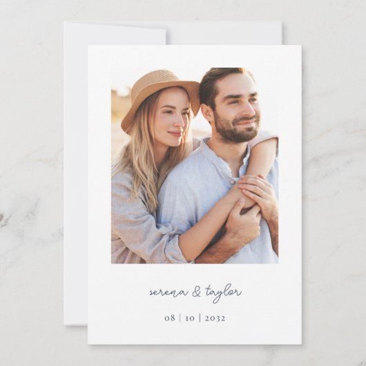 Twee minder vissen in het Zee Nautical Photo Save The Date (Achterkant)