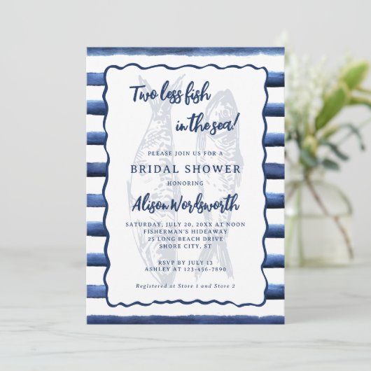 Twee minder vissen in het Zee Nautisch Vrijgezelle Kaart (Staand voorkant)