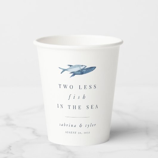 Twee minder vissen in het Zee persoonlijke bruilof Papieren Bekers (Voorkant)