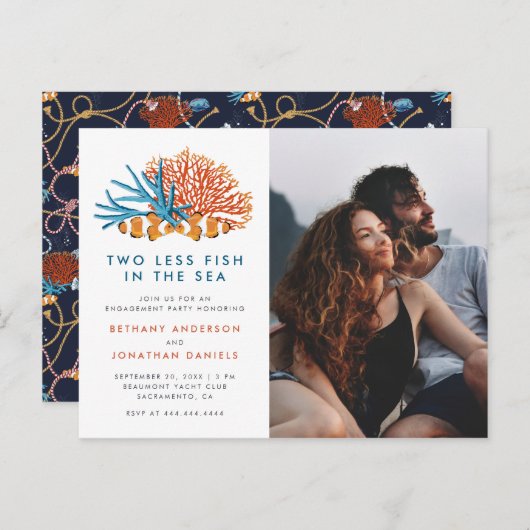 Twee minder vissen in het Zee Photo Engagement Par Uitnodiging Briefkaart (Voorkant / Achterkant)