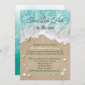 Twee Minder Vissen in het Zee Post Bruiloft Uitnod Kaart (Voorkant / Achterkant)