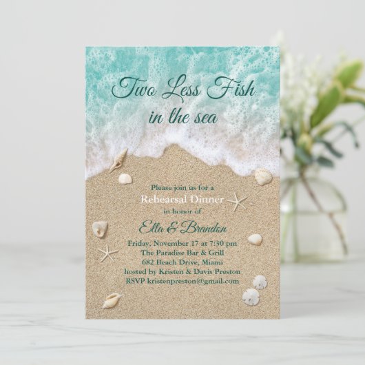 Twee Minder Vissen in het Zee Repetitie Diner Kaart (Staand voorkant)