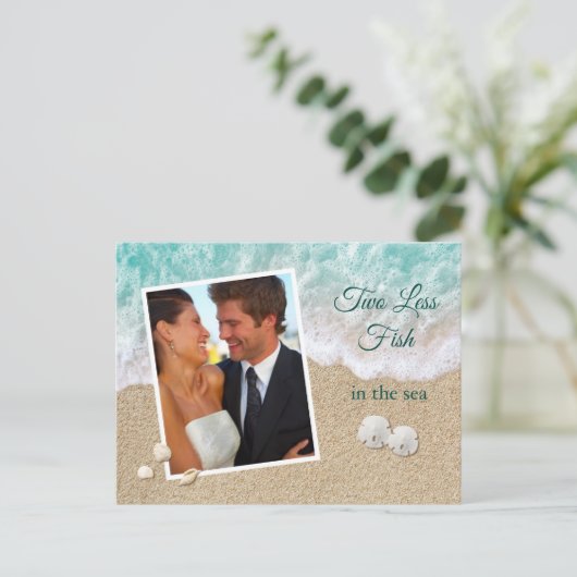 Twee Minder Vissen in het Zee Sla de Datumfoto op Briefkaart (Staand voorkant)