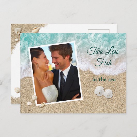 Twee Minder Vissen in het Zee Sla de Datumfoto op Briefkaart (Voorkant / Achterkant)