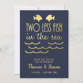 Twee minder vissen in het Zee sparen de Datum Save The Date (Voorkant)