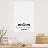 Twee minder vissen in het Zee Thumbprint Guest-boe Poster (Keuken)