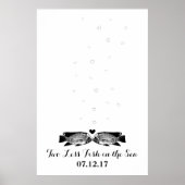 Twee minder vissen in het Zee Thumbprint Guest-boe Poster (Voorkant)
