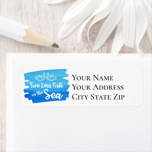 Twee minder vissen in het Zee Waterverf bruiloft l Etiket (Insitu)