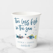Twee minder vissen in zee Trouwdag Papieren Bekers (Voorkant)