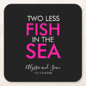 Twee minder vissen op het Zee Wedding Reception Sq Kartonnen Onderzetters (Voorkant)
