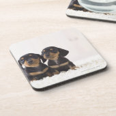 Twee Mini Dachshund-vergaderingen Onderzetter (Linkerzijde)