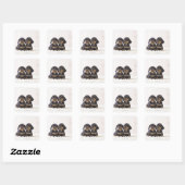 Twee Mini Dachshund-vergaderingen Vierkante Sticker (Vel)