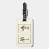 Twee miniaturen met palmbomen bagagelabel (Voorkant verticaal)