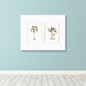 Twee miniaturen met palmbomen canvas afdruk (Insitu (Houten vloer))