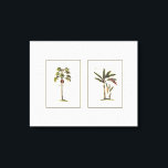 Twee miniaturen met palmbomen canvas afdruk<br><div class="desc">Twee miniatuuromhulde prints palmbomen. Eenvoudig en subtiel,  dit stuk zal niet afleiden van de opening van een kamer. Zou een geweldig cadeau voor jezelf of een geliefde zijn!</div>