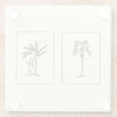 Twee miniaturen met palmbomen glazen onderzetter (Achterkant)