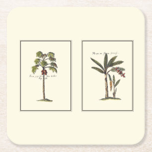 Twee miniaturen met palmbomen kartonnen onderzetters