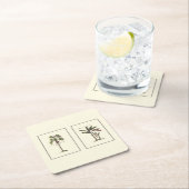 Twee miniaturen met palmbomen kartonnen onderzetters (Insitu)