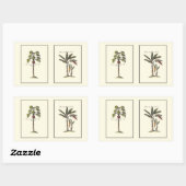 Twee miniaturen met palmbomen rechthoekige sticker (Vel)