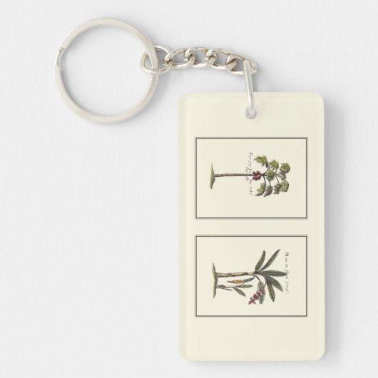 Twee miniaturen met palmbomen sleutelhanger (Voorkant)