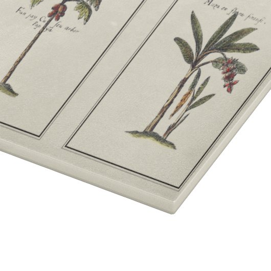 Twee miniaturen met palmbomen snijplank (Hoek)