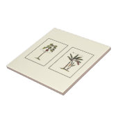 Twee miniaturen met palmbomen tegeltje (Zijkant)