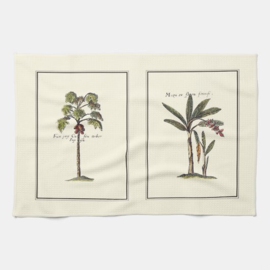 Twee miniaturen met palmbomen theedoek (Horizontaal)